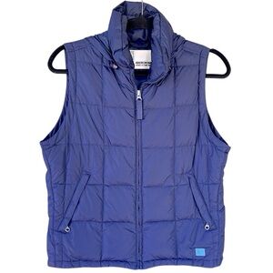 Y2K Abercrombie Durable GooseDown Puffer Vest Women’s Sz M Navy Blue Hoodie EUC